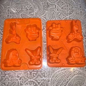 2 Vintage 1996 Nickelodeon Ren & Stimpy Ickis Krumm Jello Jiggler Molds